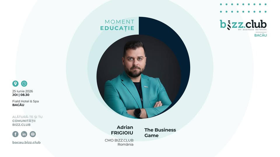 Întâlnire săptămânală BIZZ CLUB Bacău | 25 Iunie 2026