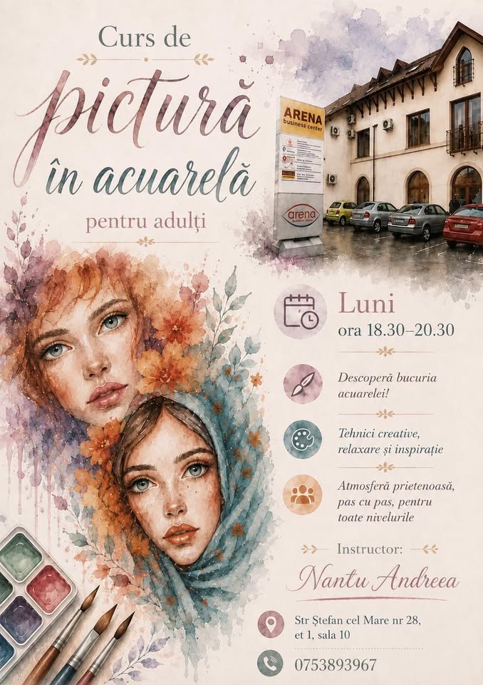Curs de pictură în ACUARELA, pentru adulți