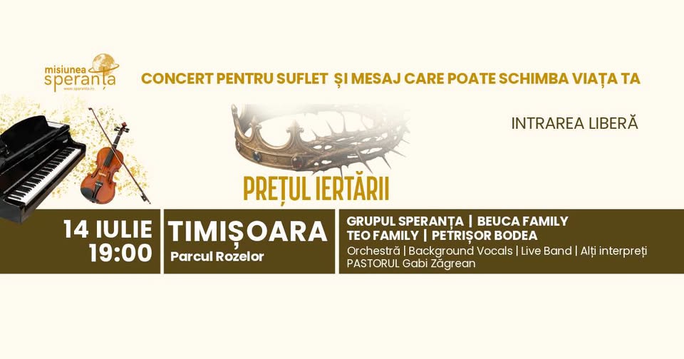 TIMIȘOARA – PREȚUL IERTĂRII I TURNEU SPERANȚA 2026