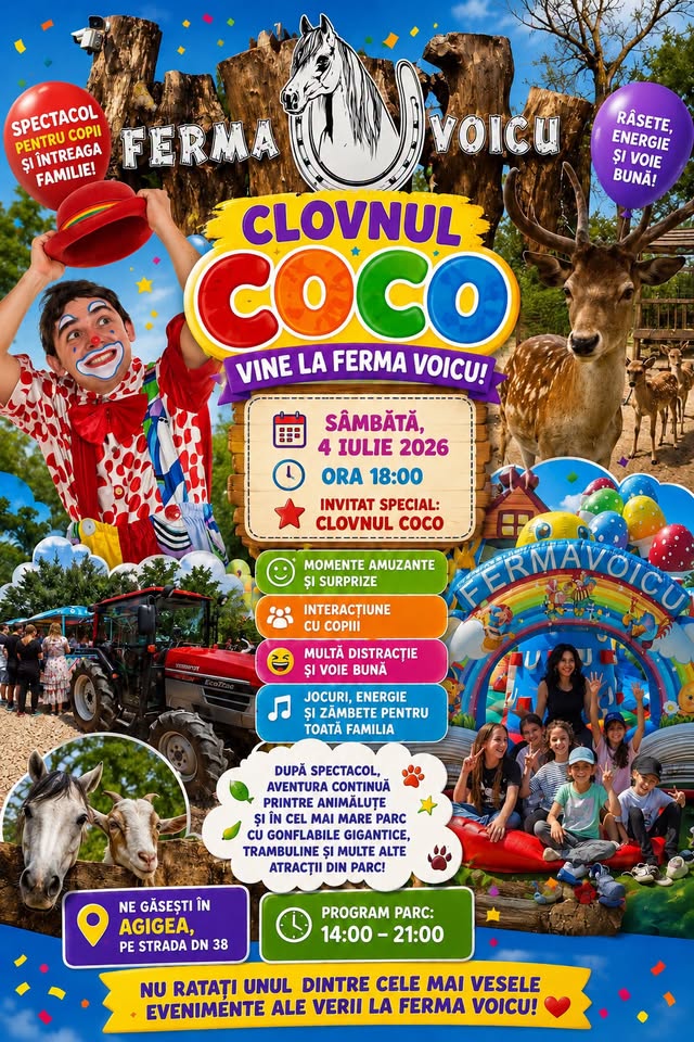 Festivalul copilariei-Clovnul Coco experimente si animatie in la Ferma Voicu
