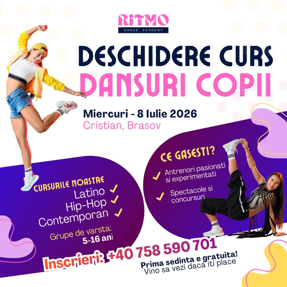 Cursuri de Dans pentru Copii: Latino • Hip-hop • Contemporan
