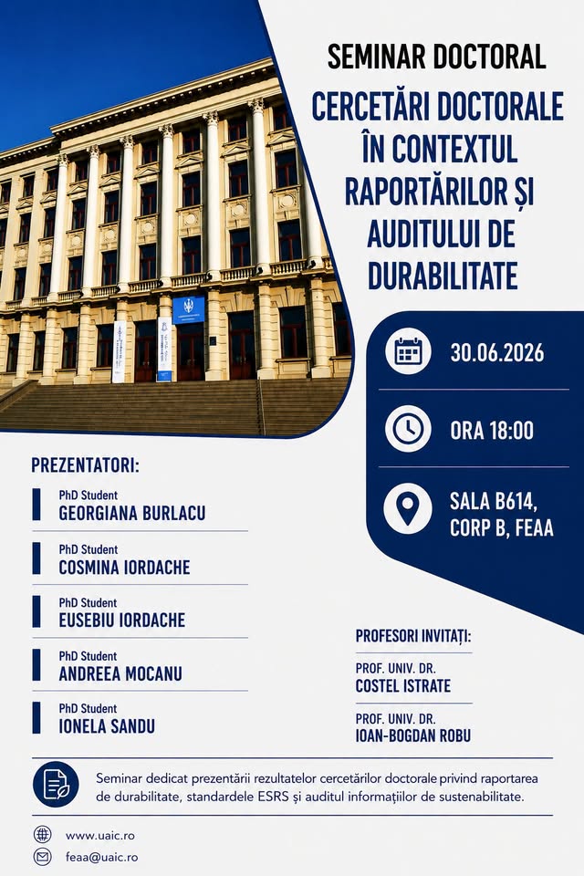 Seminar SDEAA, Marți, 30 iunie 2026, ora 18:00, sala B614
