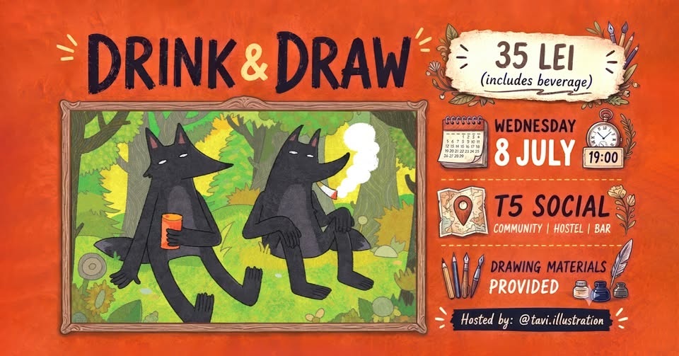 Drink & Draw at T5 Social 🎨