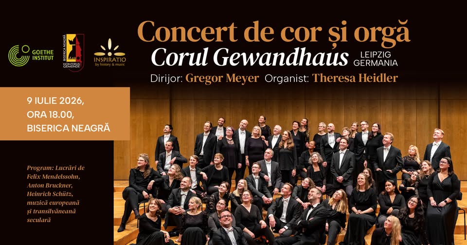 Concert de cor și orgă – Corul Gewandhaus (Leipzig, Germania) – la Biserica Neagră