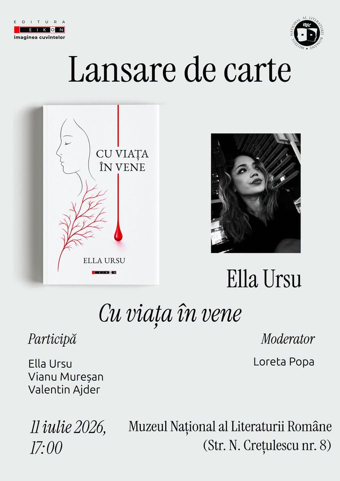 Lansarea volumului „Cu viața în vene”, de Ella Ursu