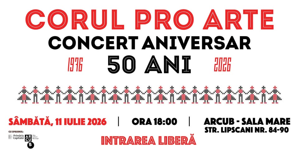 Concert aniversar Corul Pro Arte – 50 DE ANI de la reînființare!