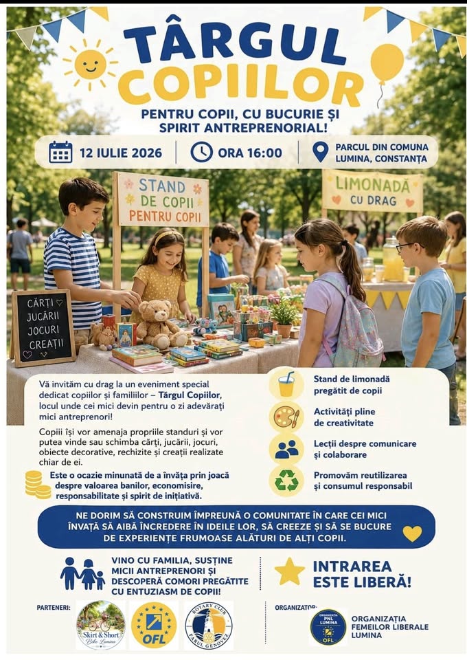 Târgul Copiilor Pentru Copii în Comuna Lumina