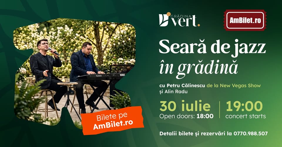 Seară de jazz în Grădină cu Petru Călinescu și Alin Radu