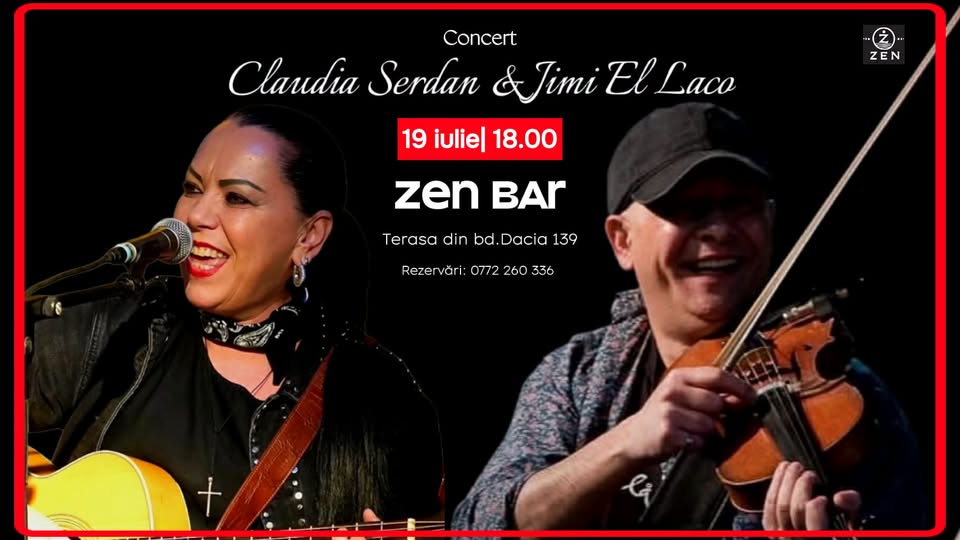 Claudia Şerdan & Jimi El Laco live pe terasa Zen Bar