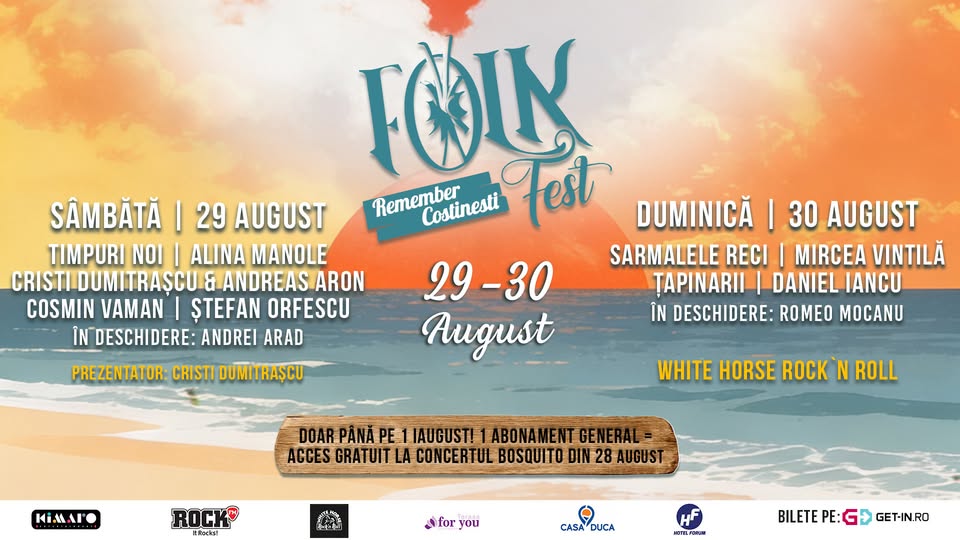 FOLK FEST Remember Costinesti | 29 - 30 august | White Horse — Constanța