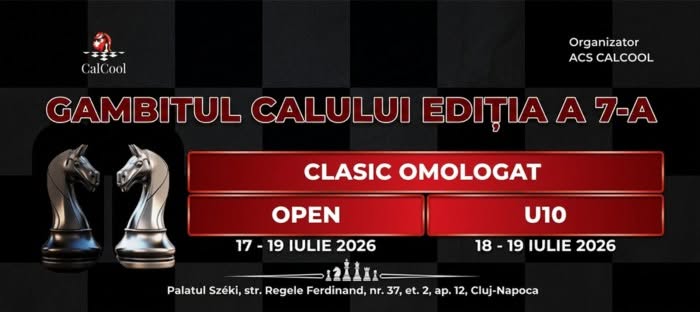 Concurs de șah clasic OPEN + U10 – Gambitul Calului Editia 7