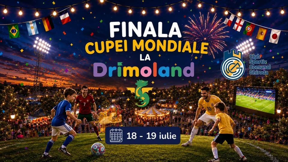 Finala CUPEI MONDIALE 2026 la Drimoland: 18-19 iulie ⚽🏆