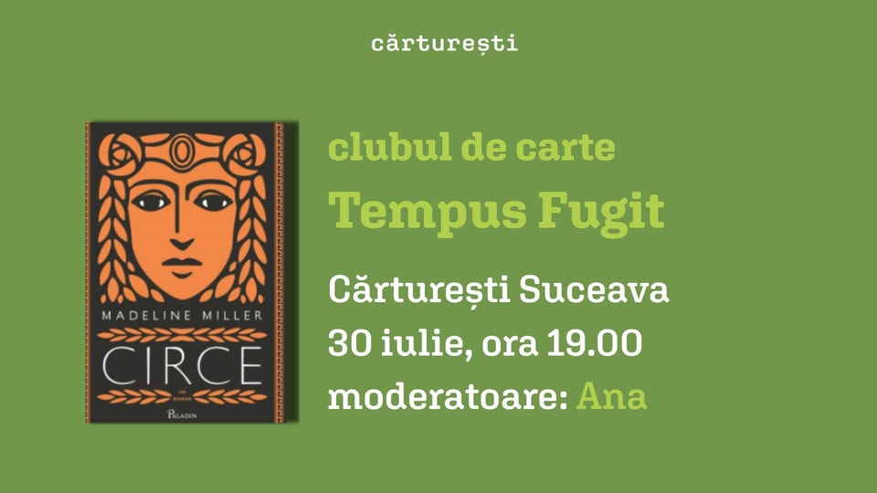 clubul de carte Tempus Fugit | „Circe” de Madeline Miller | iulie