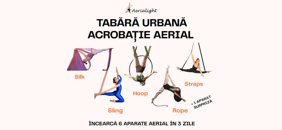 Tabără urbană de acrobație Aerial pentru adolescenți în Cluj-Napoca