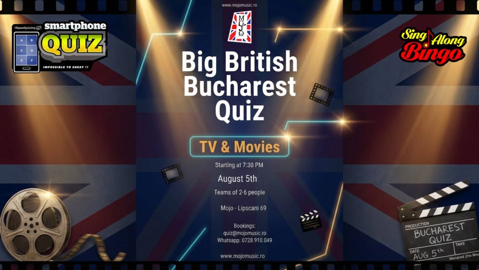 TV and Movies Speed Quiz PLUS Sing-Along Bingo! August 5th