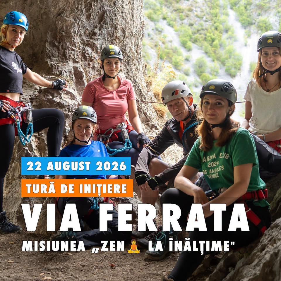 Tură de inițiere în Via Ferrata ⛓️ aka “Misiunea Suspendați în Hamace 🧘”