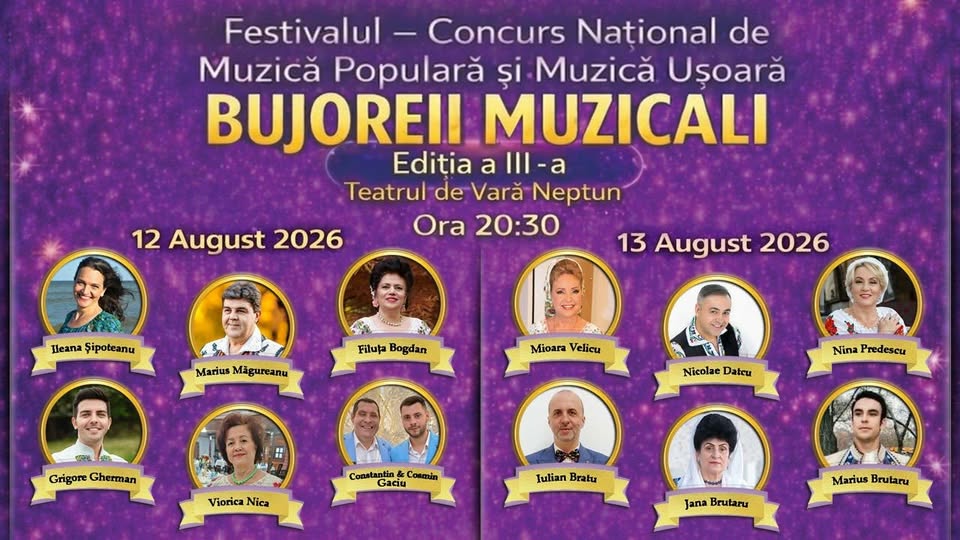 Festivalul Național de Muzică Populară și Ușoară „Bujoreii Muzicali” – Ediția a III-a 12 – 13 Augst
