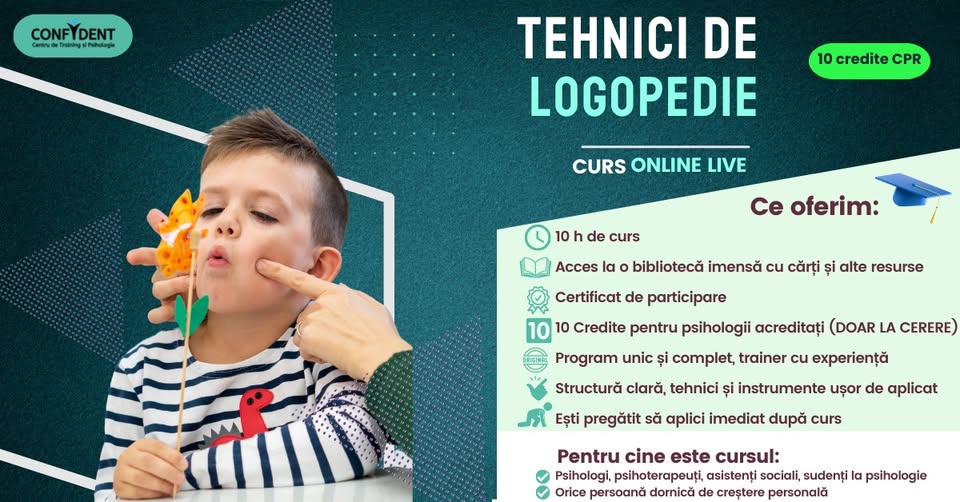 Tehnici de Logopedie – curs cu credite CPR – Online