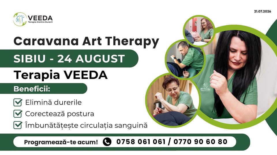 O zi dedicată sănătății tale – Caravana Art Therapy revine în Sibiu pe 24 august