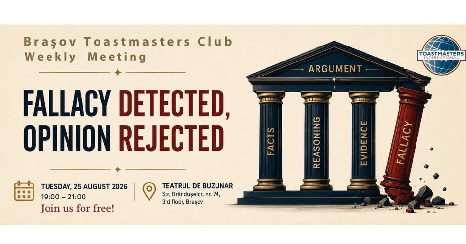 Fallacy Detected, Opinion Rejected – Free Public Speaking & Leadership Meeting