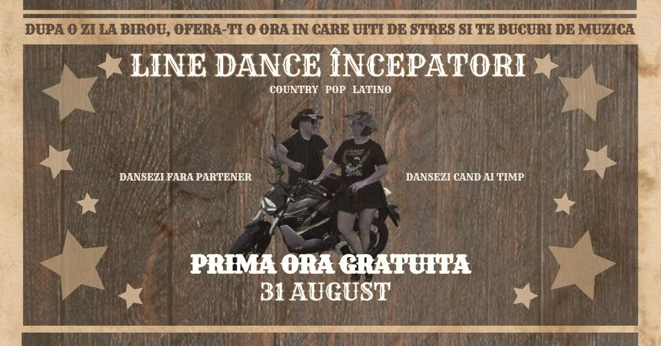LINE DANCE – Dans fără parteneri, pe muzica pe care o iubești