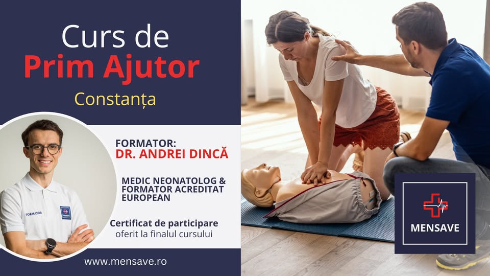 Curs de prim ajutor de BAZĂ la Constanța cu MENSAVE