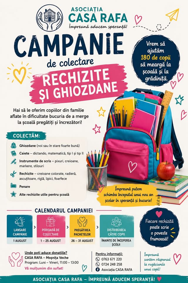 Un ghiozdan echipat pt scoala