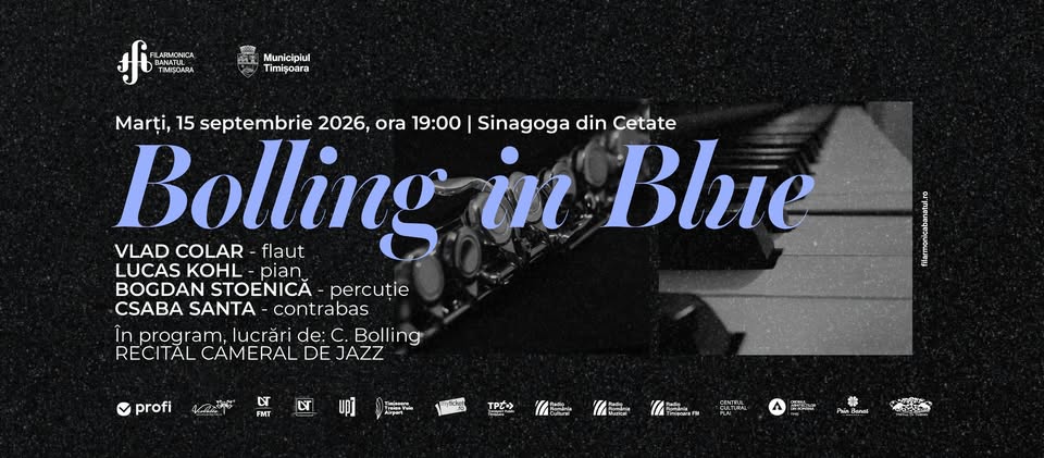 BOLLING IN BLUE | Recital cameral de jazz | VLAD COLAR – flaut, LUCAS KOHL – pian, BOGDAN STOENICĂ –