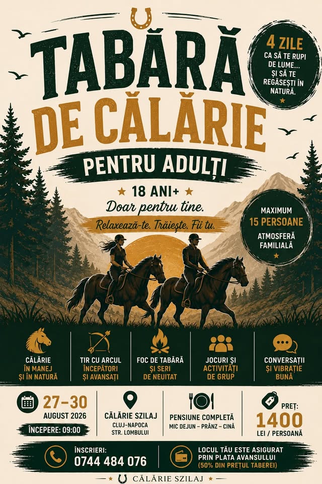 Tabără de călărie pentru adulți
