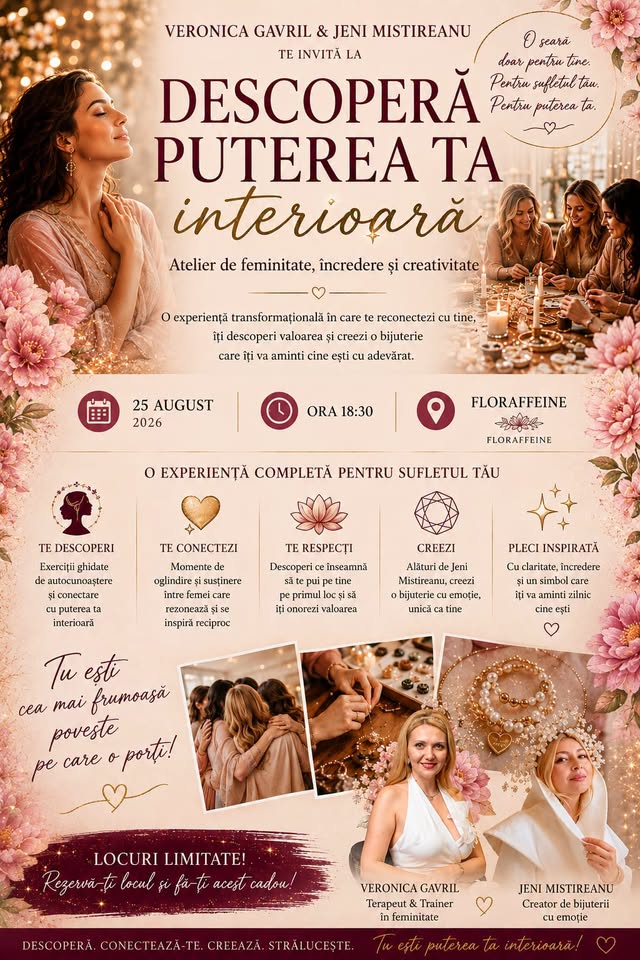 Descoperă puterea ta interioară – atelier de feminitate și creativitate
