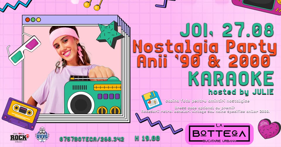 📻 Nostalgia Party: Anii ’90 & 2000 | Karaoke cu Julie🪩✨