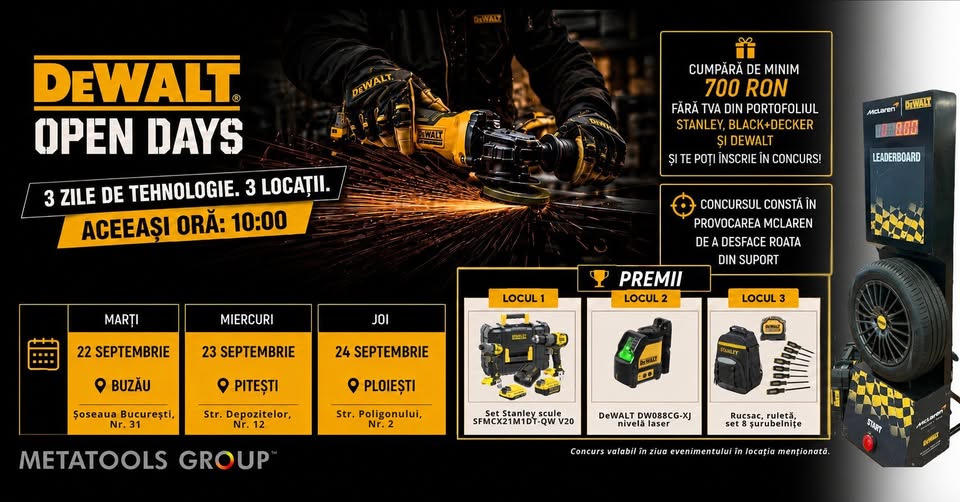 DeWALT Open Days ajunge la Ploiesti!