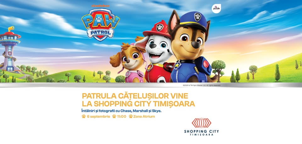 Patrula Cățelușilor vine la Shopping City Timișoara
