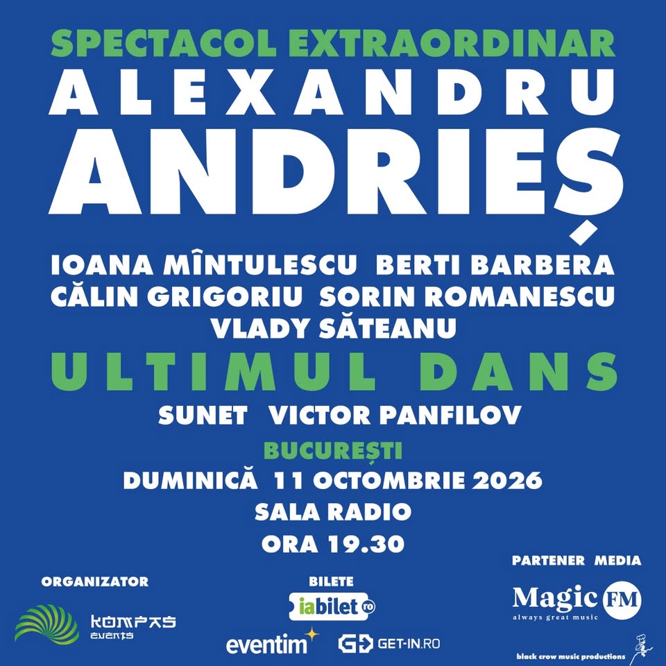 Alexandru Andrieș revine pe scenă în toamna anului 2026 cu „ULTIMUL DANS” – Bucuresti