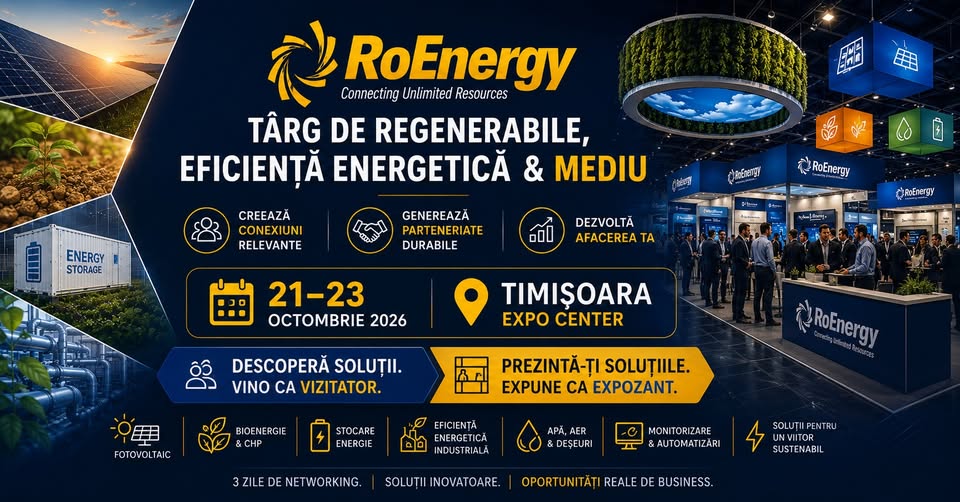RoEnergy Timișoara 2026 | Târg de Regenerabile, Eficiență Energetică & Mediu