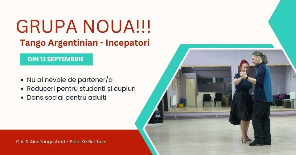 *** GRUPA NOUA *** Curs Tango Argentinian Incepatori (Social)