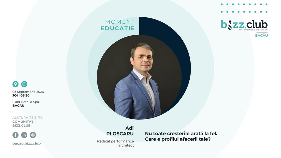 Întâlnire săptămânală BIZZ CLUB Bacău | 03 Septembrie 2026