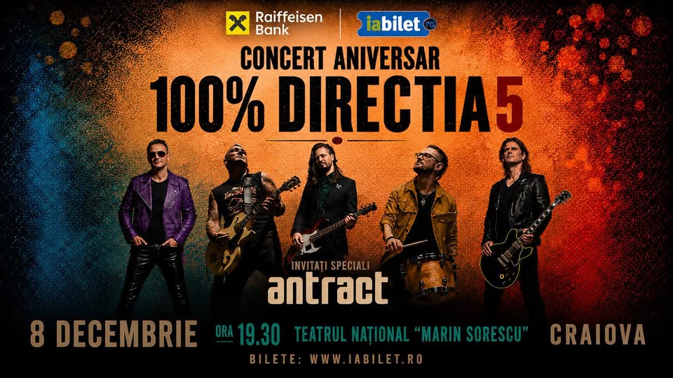 Concert Direcția 5 la Teatrul Național „Marin Sorescu” Craiova