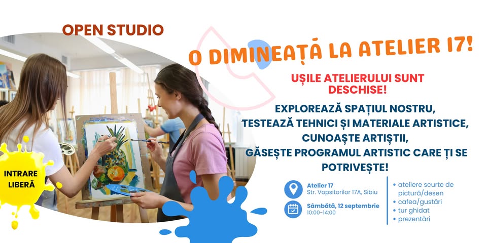 O dimineață la ATELIER 17! Scurte sesiuni de pictură & Oferta de programe creative