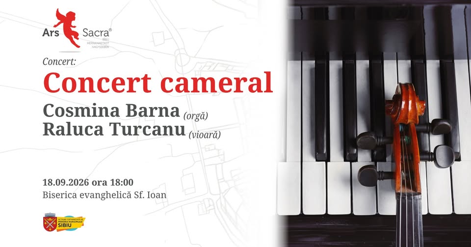 Concert cameral |  Cosmina Barna (orgă) & Raluca Turcanu (vioară) | Ars Sacra Sibiu