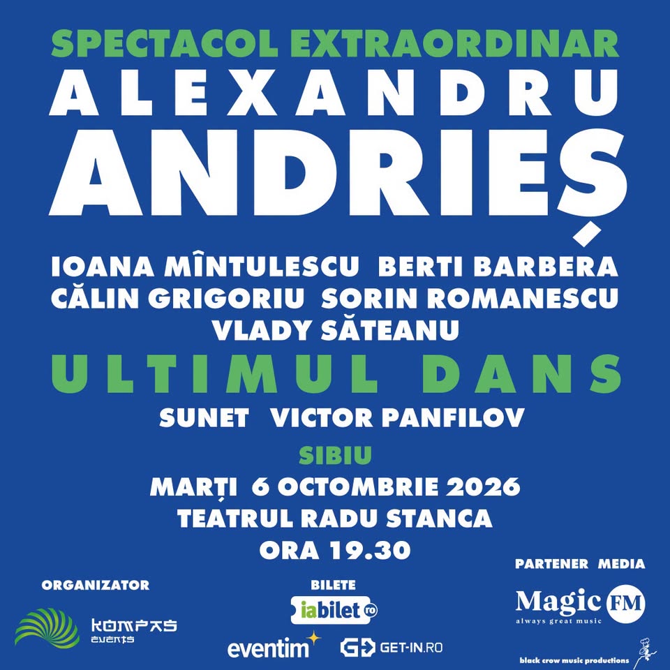 Alexandru Andrieș revine pe scenă în toamna anului 2026 cu „ULTIMUL DANS” – Sibiu
