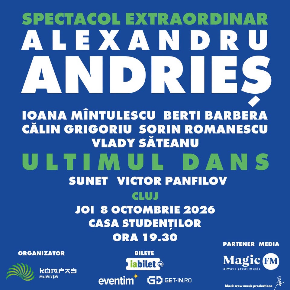 Alexandru Andrieș revine pe scenă în toamna anului 2026 cu „ULTIMUL DANS” – Cluj-Napoca