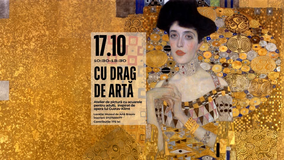 Atelier de pictură cu acuarele, pentru adulți, inspirat de opera lui Gustav Klimt