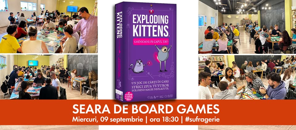 Seara de board games – Exploding Kittens – Ghinioane pe capul tau!