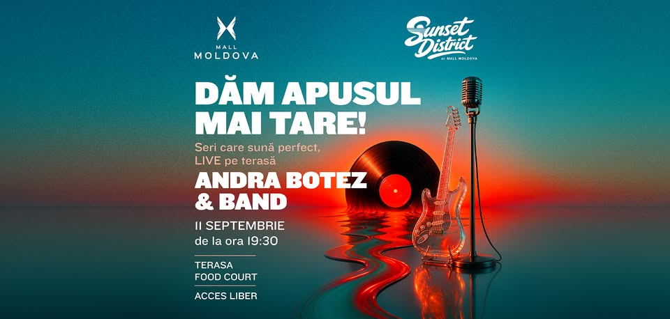 Andra Botez & Band revin la Mall Moldova pe 11 septembrie 2026