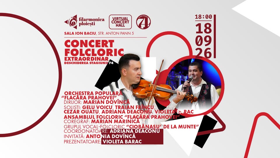 Concert Folcloric Extraordinar – Deschiderea Stagiunii 74 – 18 septembrie 2026