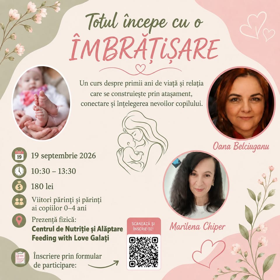 Totul începe cu o îmbrățișare! Sau cum construim atașamentul securizant pentru copilul nostru.