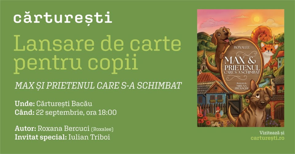 Lansare de carte | Max și prietenul care s-a schimbat