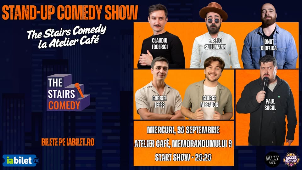Cluj-Napoca: Stand-up Comedy Show | The Stairs Comedy la Atelier Café