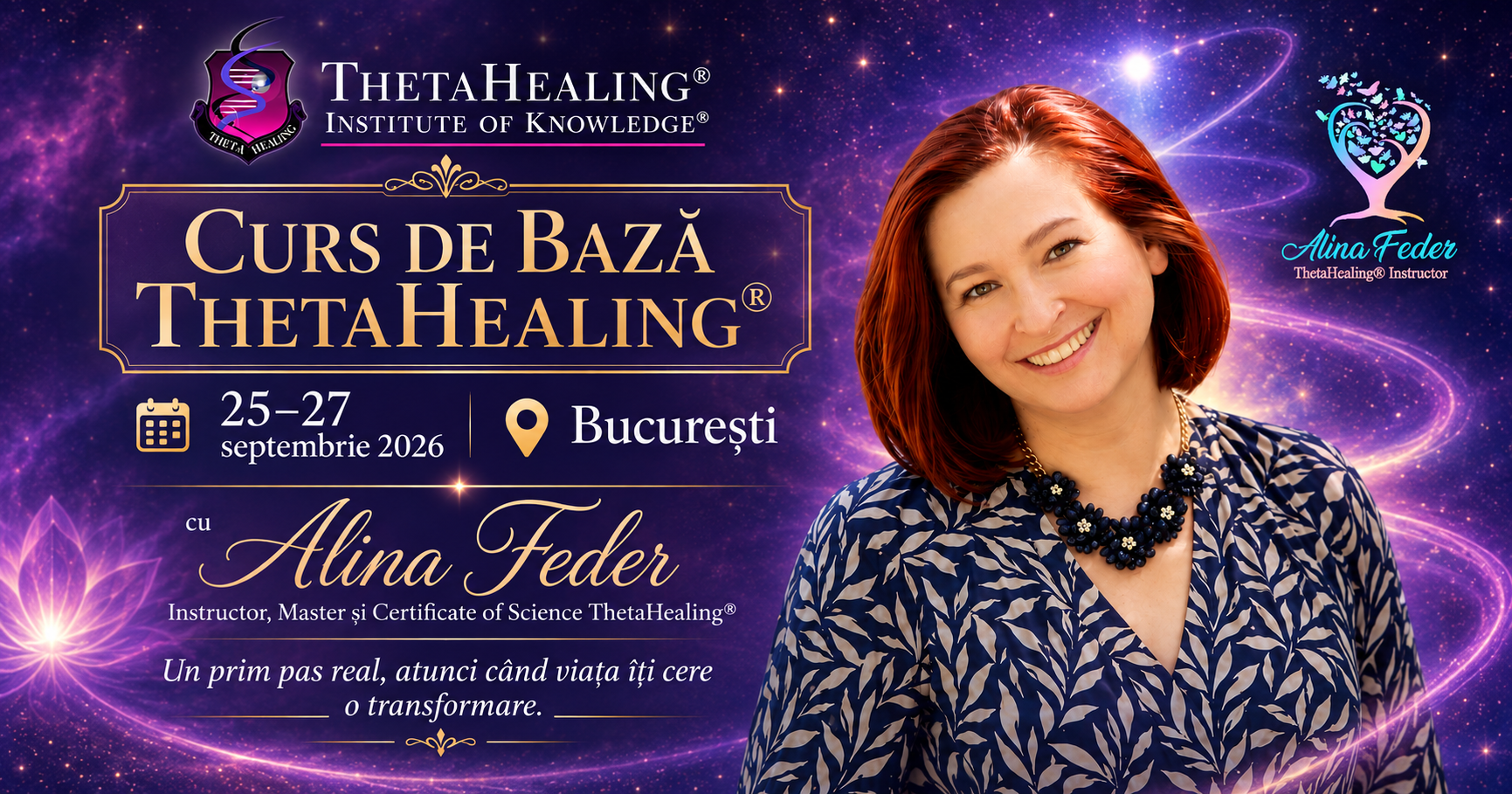 Curs Baza ThetaHealing Bucuresti 25-27 septembrie, cu Alina Feder